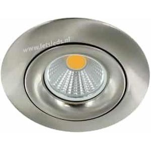 LED spot GU10 5Watt COB rond NIKKEL dimbaar