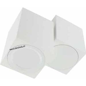 Opbouwspot armatuur LED draaibaar vierkant WIT