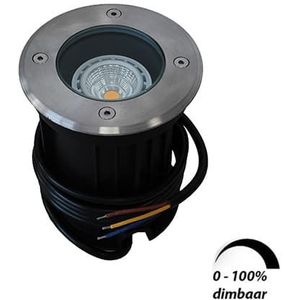 LED grondspot GU10 6Watt COB rond RVS dimbaar IP65