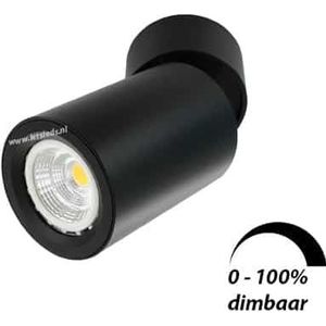 LED opbouwspot Malta 6Watt rond kantelbaar ZWART dimbaar