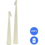 Set 2x Nordic Design LED Tafellampen Nachtlampen Oplaadbaar creme- USB-C - 34+45cm Dimbaar