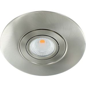 LED spot XXL kantelbaar 5Watt rond NIKKEL IP65 dimbaar