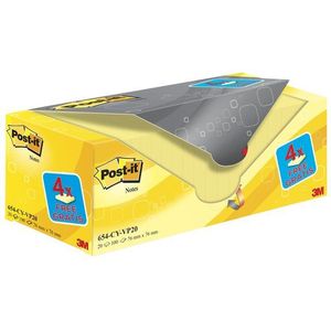 Memoblok 3M Post-it 654 76x76mm geel 16 + 4 gratis