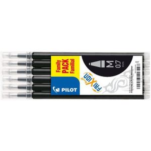 Rollerpenvulling PILOT friXion medium zwart set à 6 stuks