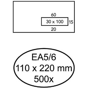 Envelop Quantore 110x220mm venster 3x10cm rechts 500stuks