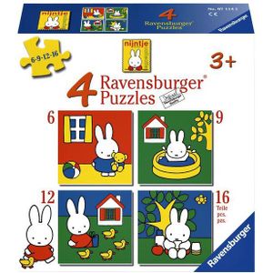 Nijntje 4-in-1 Puzzel (6, 9, 12 en 16 stukjes) - Ravensburger