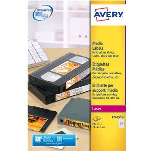 Etiket Avery L7665-25 72x21.2mm voor datatape's 600stuks