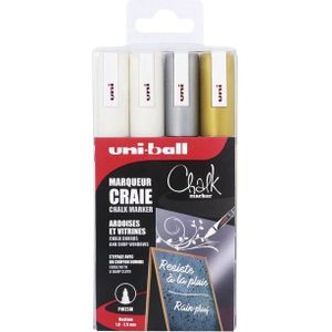 Krijtstift Uni-ball chalk rond 1.8-2.5mm assorti set à 4 stuks