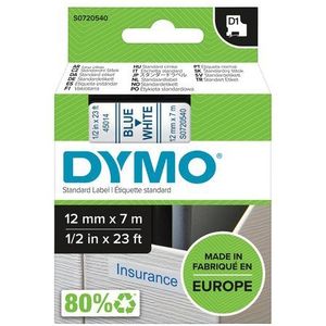 Labeltape Dymo LabelManager D1 polyester 12mm blauw op wit