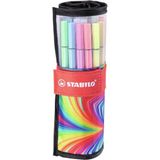 Viltstift STABILO Pen 68/25 Arty roletui medium assorti set à 25 stuks