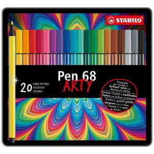 Viltstift STABILO Pen 68/20 Arty medium assorti blik à 20 stuks