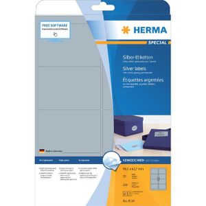 Etiket HERMA 4114 99,1X67.7mm zilver 200st