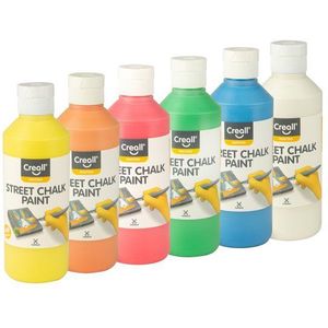 Stoepkrijtverf Creall Chalk Paint 6 Kleuren 250ml - Set A 6 Fles