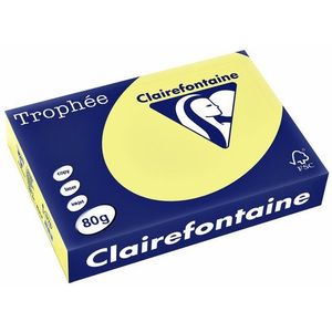 Kopieerpapier Trophee A4 80gr citroengeel 500vel