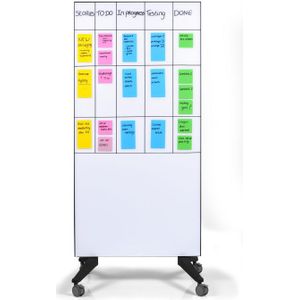 Mobiel Glasbord Legamaster wit magnetisch 90x175cm