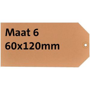 Label karton nr6 200gr 60x120mm chamois 1000stuks