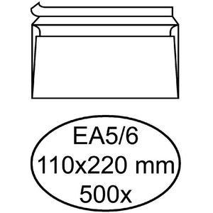 Envelop Hermes bank EA5/6 110x220mm zelfklevend wit doos à 500 stuks