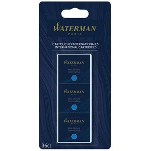Inktpatronen Waterman blauw uitwasbaar blister à 6 stuks