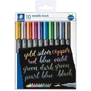 Brushpen Staedtler metallic etui à 10 kleuren