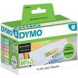Etiket Dymo LabelWriter adressering 28x89mm 4 rollen á 130 stuks assorti