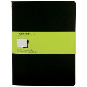 Schrift Moleskine 190x250mm blanco 240 pagina's 70gr zwart set à 3 stuks