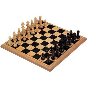Longfield Games Schaakspel - Houten Uitvoering - 30x30 cm - Inclusief Speelstukken - Koning 60 mm