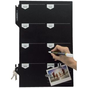 Krijtbord securit silhouette weekplanner zwart + 1 marker