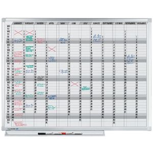 Planbord Legamaster professional jaarplanner hor 90x120cm