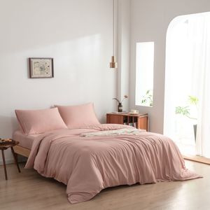 Bamboe Premium dekbedovertrek Roze - incl. kussensloop(en)-240 x 220 cm