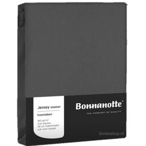 Bonnanotte Double Jersey hoeslaken-Donker grijs-160 x 200/210/220 cm