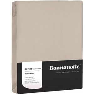 Bonnanotte Double Jersey hoeslaken-Kiezel 80/90 x 210/220
