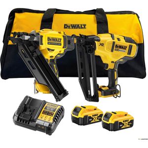 DeWalt draadloze borstelloze spijkermachine combiset DCN692+DCN660 DCK246P2