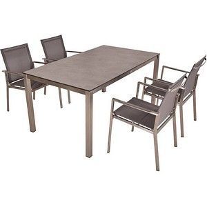 Garden Pleasure Sitzgruppe SIENNA, taupe Metall, 5-teilig
