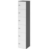 HAMMERBACHER Schließfachschrank grafit, weiß V264L6/G/W/ZS, 6 Schließfächer 40,0 x 42,0 x 215,6 cm