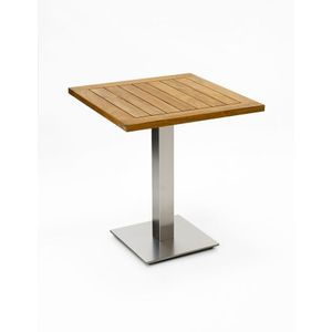 Niehoff Bistro Tafel Roestvrij Staal Teak 68x68 - 140x95 cm
