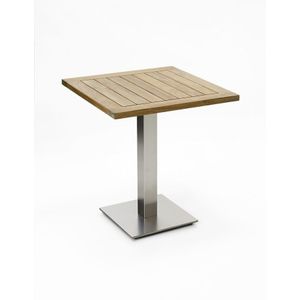 Niehoff Bistro Tafel Roestvrij Staal Teak 68x68 - 140x95 cm