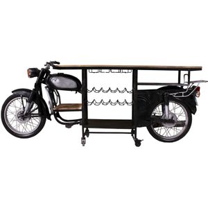 Zitmeubel THIS & THAT hoge tafel metaal/aluminium hout zwart met naturel