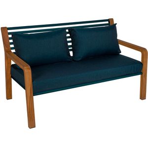 Fermob SOMERSET 2-zitsbank Aluminium/Acryl Sunbrella Teakarmleuning