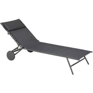 2 Set Lafuma Miami II ligstoel Staal/Batyline® Duo Obsidian