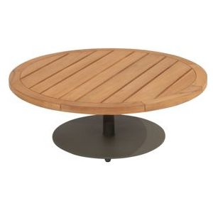 4Seasons Volta natuurlijke Teak salontafel met kolompoot