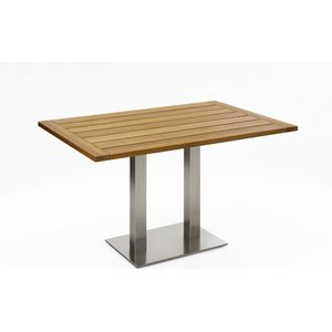 Niehoff Bistro Tafel Roestvrij Staal Teak 68x68 - 140x95 cm