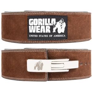 Gorilla Wear 4 Inch Leather Lever Belt - Brown - S/M