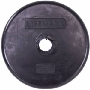 Lifemaxx Rubber Coated Disc - 30 mm - Zwart - 4 kg