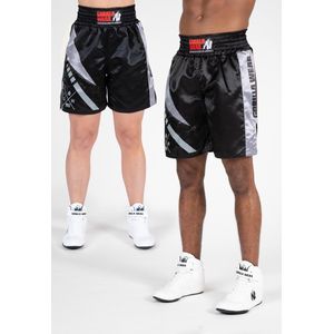 Gorilla Wear Hornell Boxing Shorts - Unisex - Zwart/Grijs - L