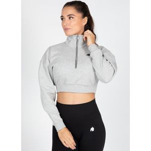 Gorilla Wear Ocala Cropped Half-Zip Sweatshirt - Grijs - XL