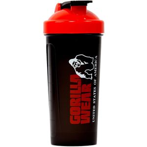Gorilla Wear Shake Beker XXL - 1000 ml - Zwart/Rood