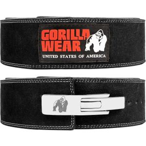 Gorilla Wear 4 Inch Leren Lever Lifting Belt - Zwart - S/M