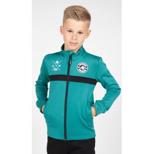 Gorilla Wear Vernon Kids Trainingsjas - Track Jacket - Groen/Blauw - 164