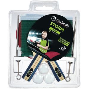 Garlando Storm Plus Tafeltennis Set - 2 Bats en 3 Pingpongballen - Net en Palen