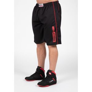 Gorilla Wear Wallace Mesh Shorts - Zwart/Rood - 2XL/3XL